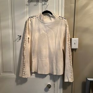Anthropologie, cream mock neck sweater